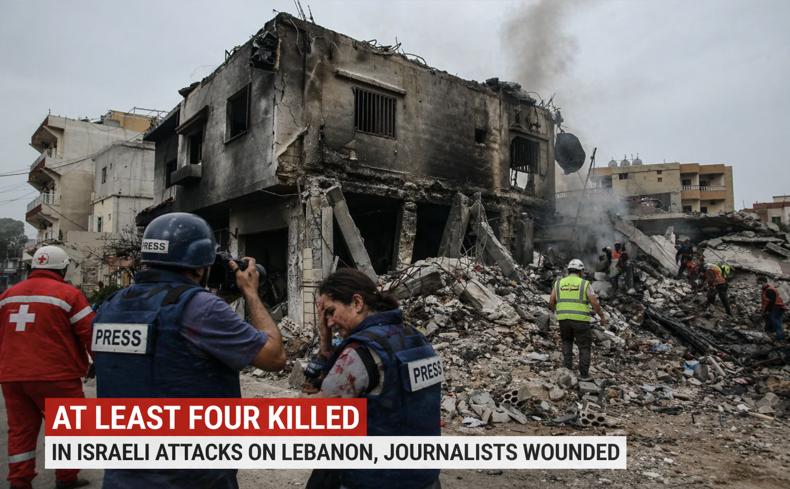 Israeli Airstrikes in Lebanon Kill Four, Journalists Injured Amid Rising Border Tensions